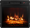18-inch electric fireplace insert with adjustable LED flame effects, remote control, and temperature settings for cozy.