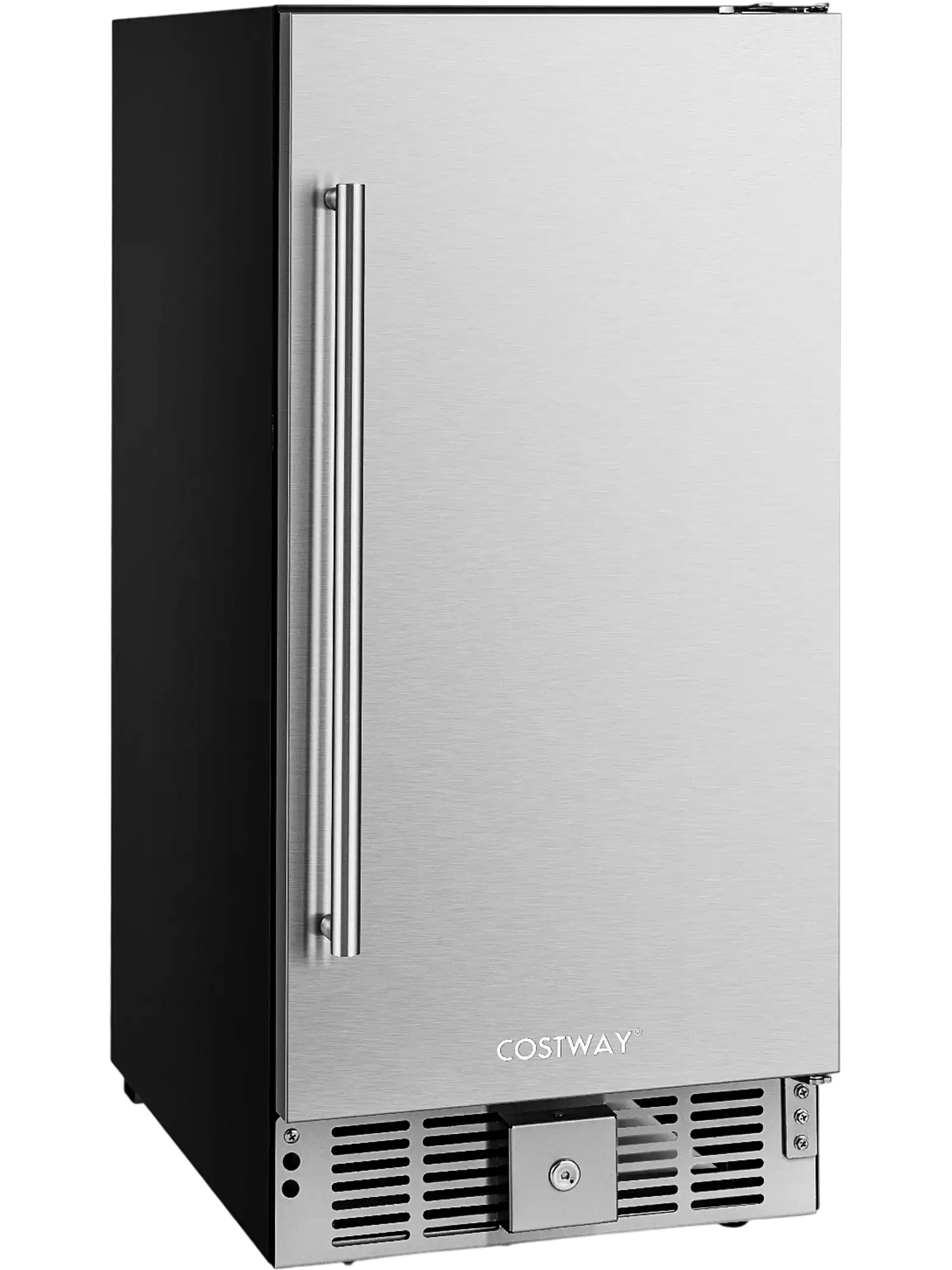Costway Compact Refrigerator Stainless Steel Door Adjustable Thermostat 27365841 New