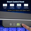 Compact refrigerator control panel showing LED display and temperature settings for efficient cooling and convenience.