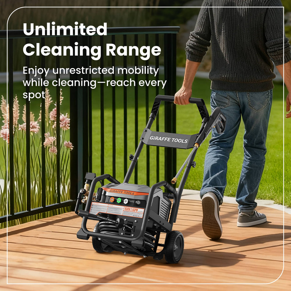 Giraffe Tools Crossfalls Ultra Retractable Pressure Washer 1650PSI 2.6GPM 50FT New