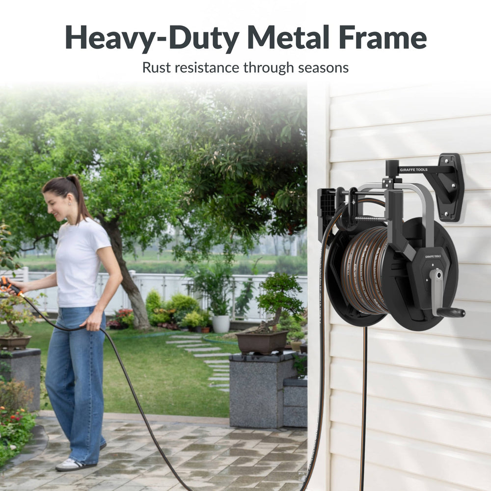 Giraffe Tools Swivel Wall Mounted Hose Reel 125 ft of 5/8 in. Hose Capacity New