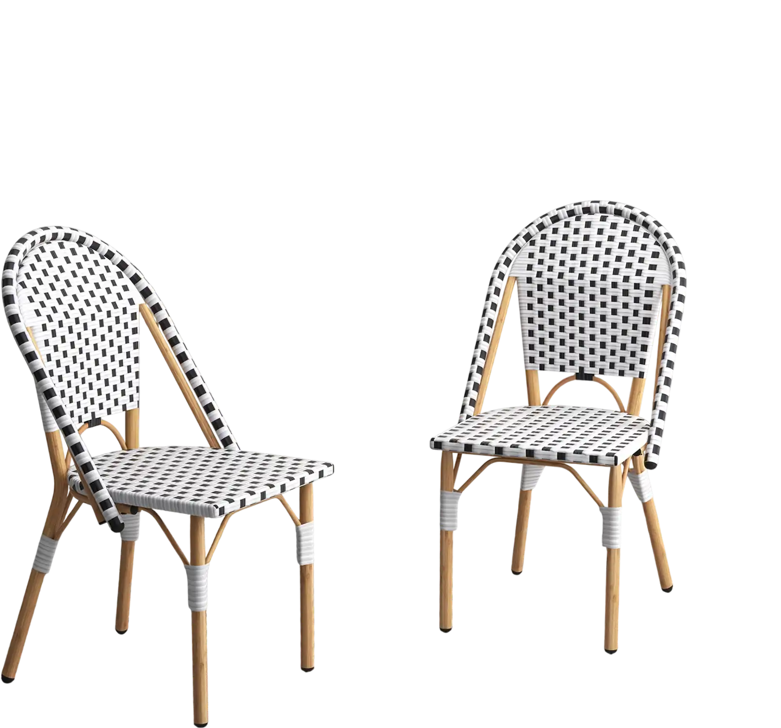Costway French Bistro Chair Set of 2 White Galvanized Metal Frame 16247589 New