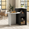 Front Reception Office Desk with Open Shelf and Drawer-Black & White - Gallery View 1 of 10