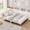 Full/Twin Size Upholstered Daybed with Metal Legs and Wood Slats-Full Size - Gallery View 1 of 10