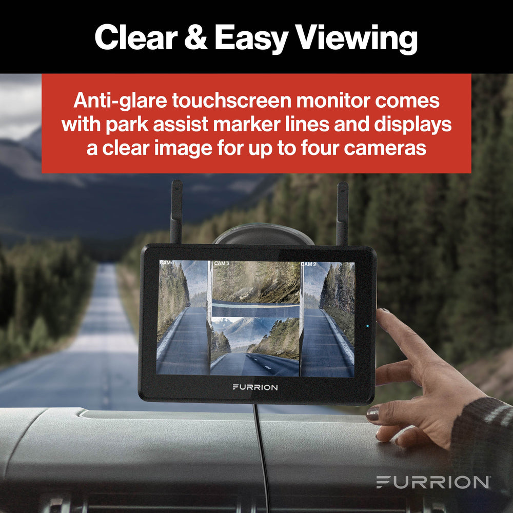 Furrion Vision S®+ RV Backup Camera System - 5" Monitor, Side Cameras, Rear Sharkfin Camera # FOS5HTAEN2021124375