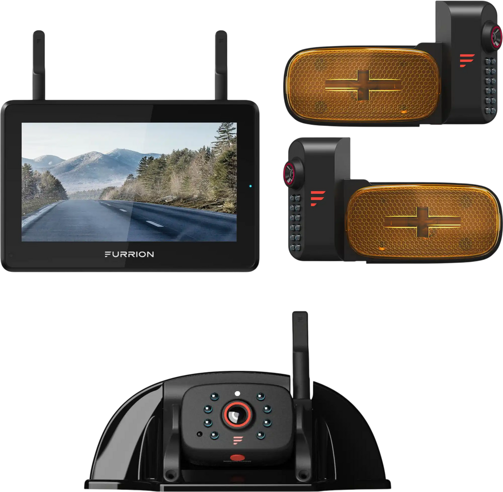 Furrion Vision S®+ RV Backup Camera System - 5" Monitor, Side Cameras, Rear Sharkfin Camera # FOS5HTAEN2021124375