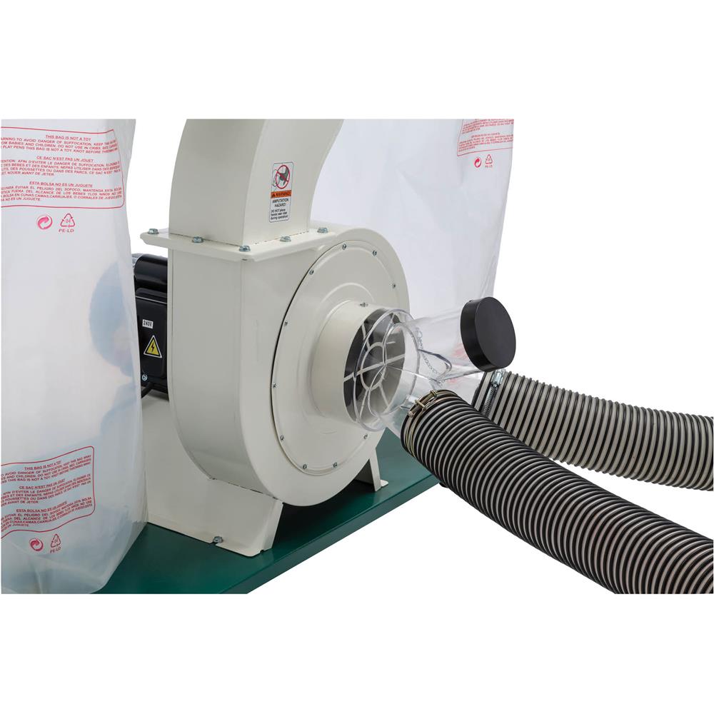 Grizzly G0562ZP Dust Collector 3 HP Double Canister with Aluminum Impeller New