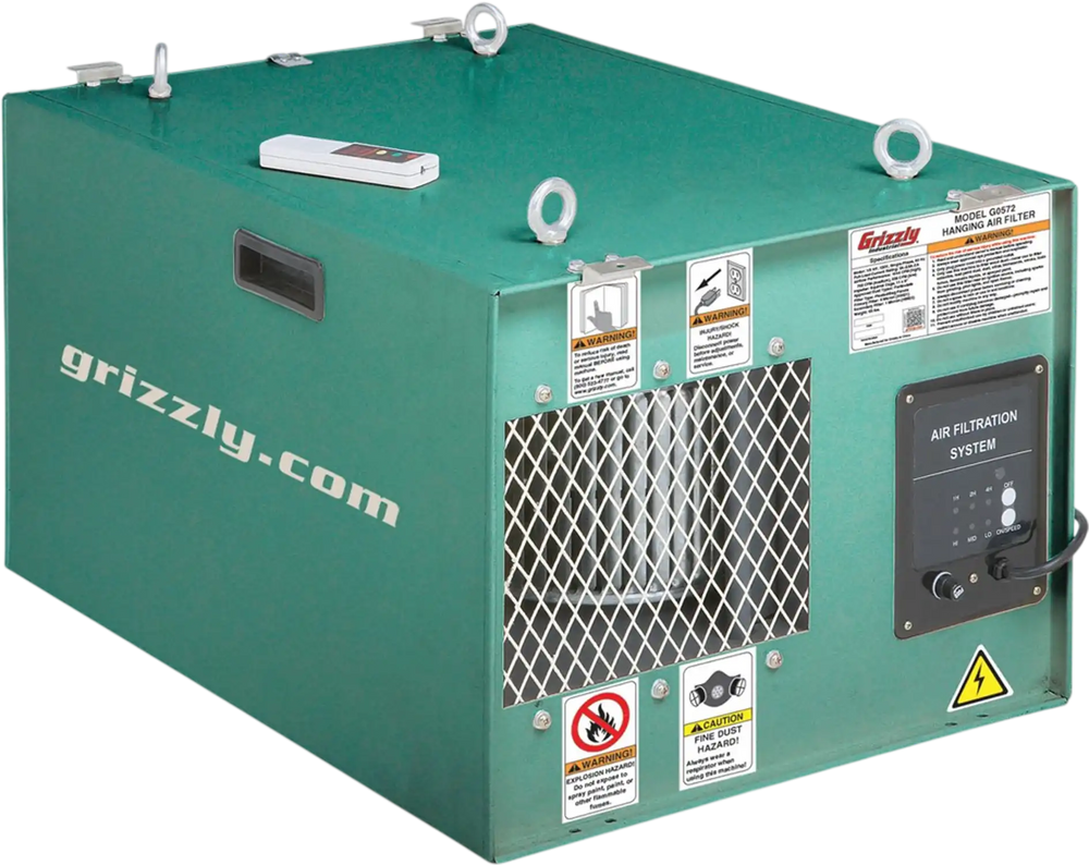 Grizzly G0572 - 3-Speed Hanging Air Filter w/ Auto Timer & Remote