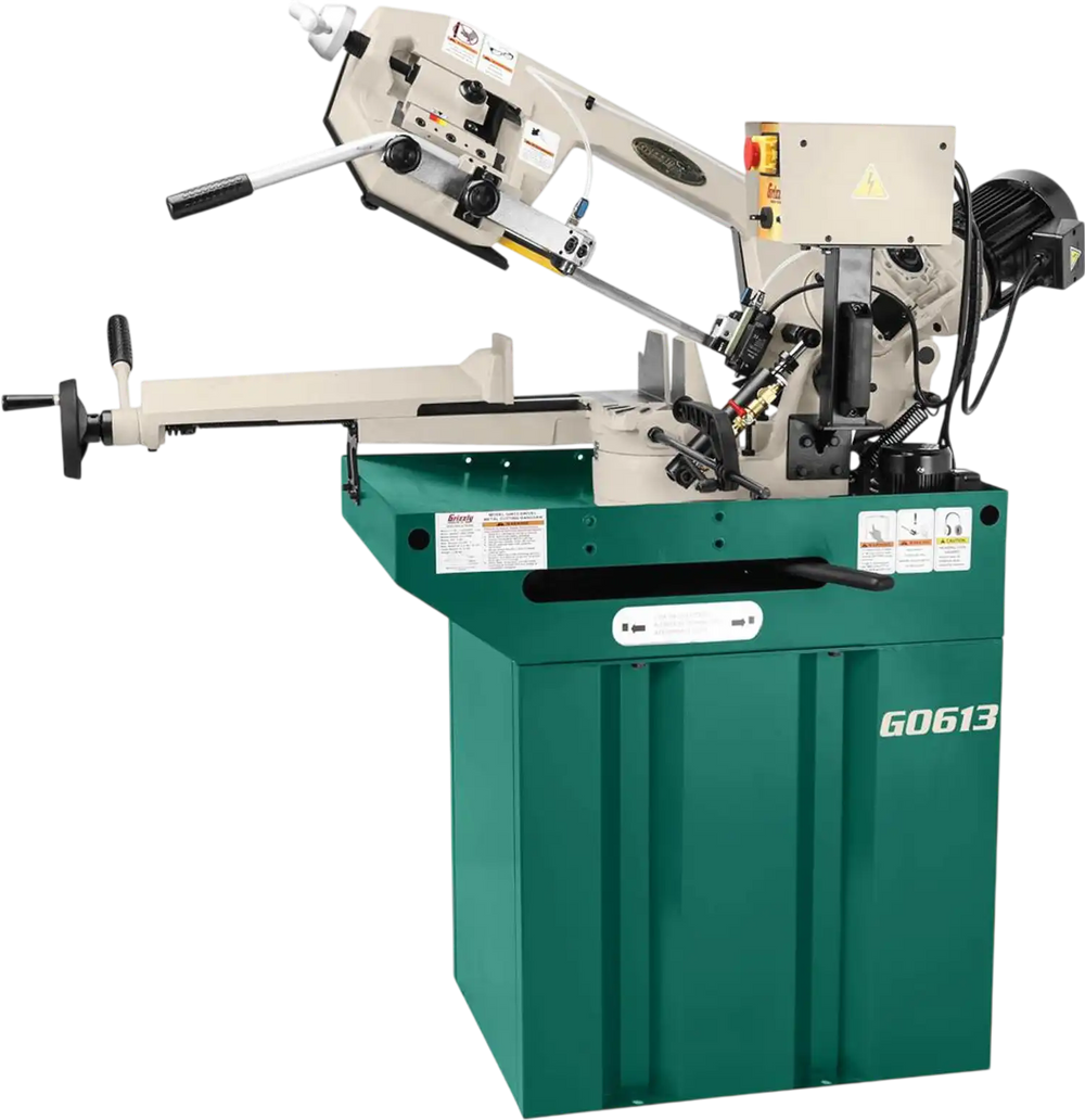 Grizzly G0613 - 7" x 8-1/4" 1 HP Swivel Metal-Cutting Bandsaw