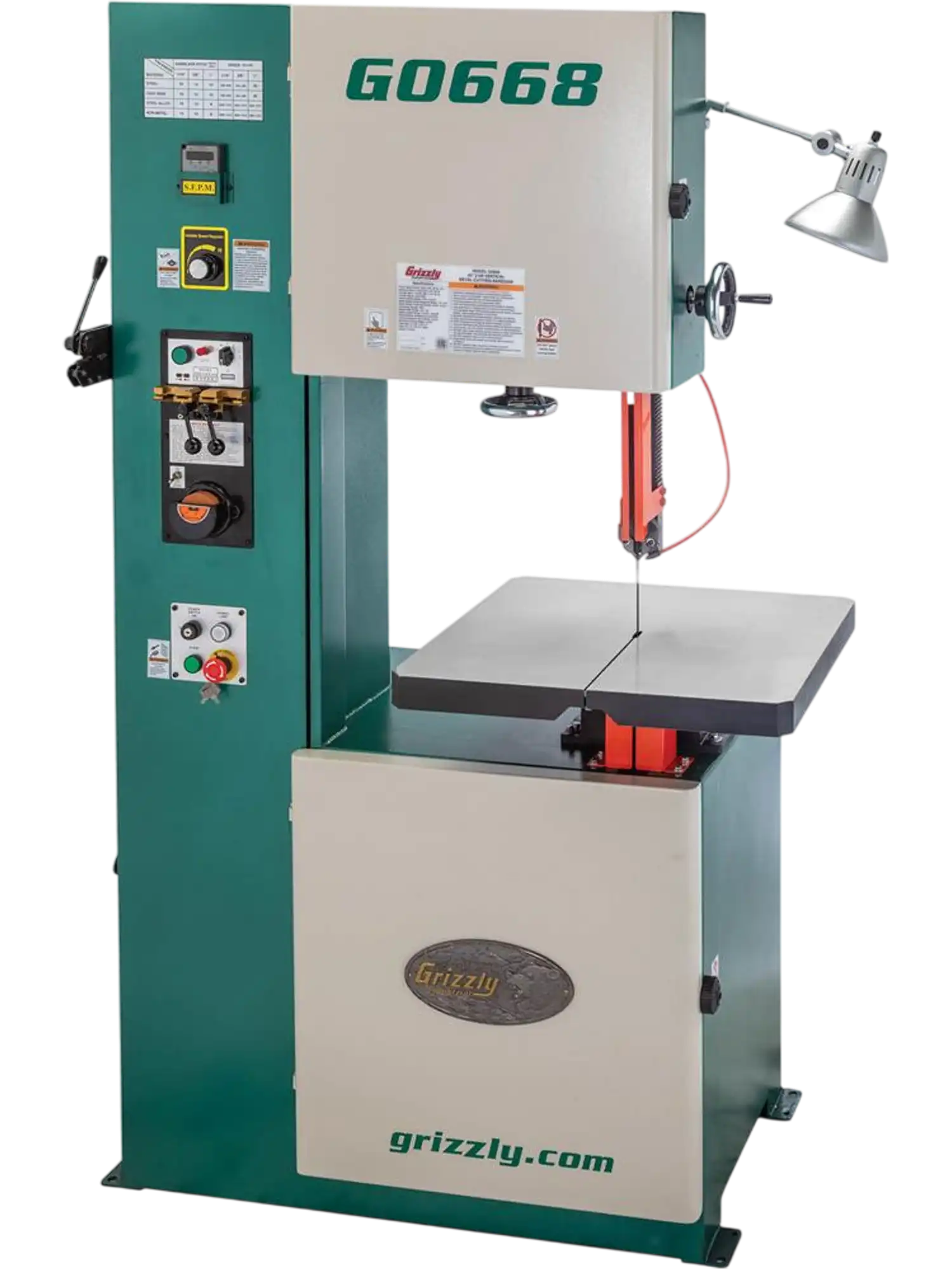 Grizzly G0668 Vertical Metal Bandsaw 20