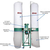 Grizzly G0672 - 5 HP Industrial Dust Collector