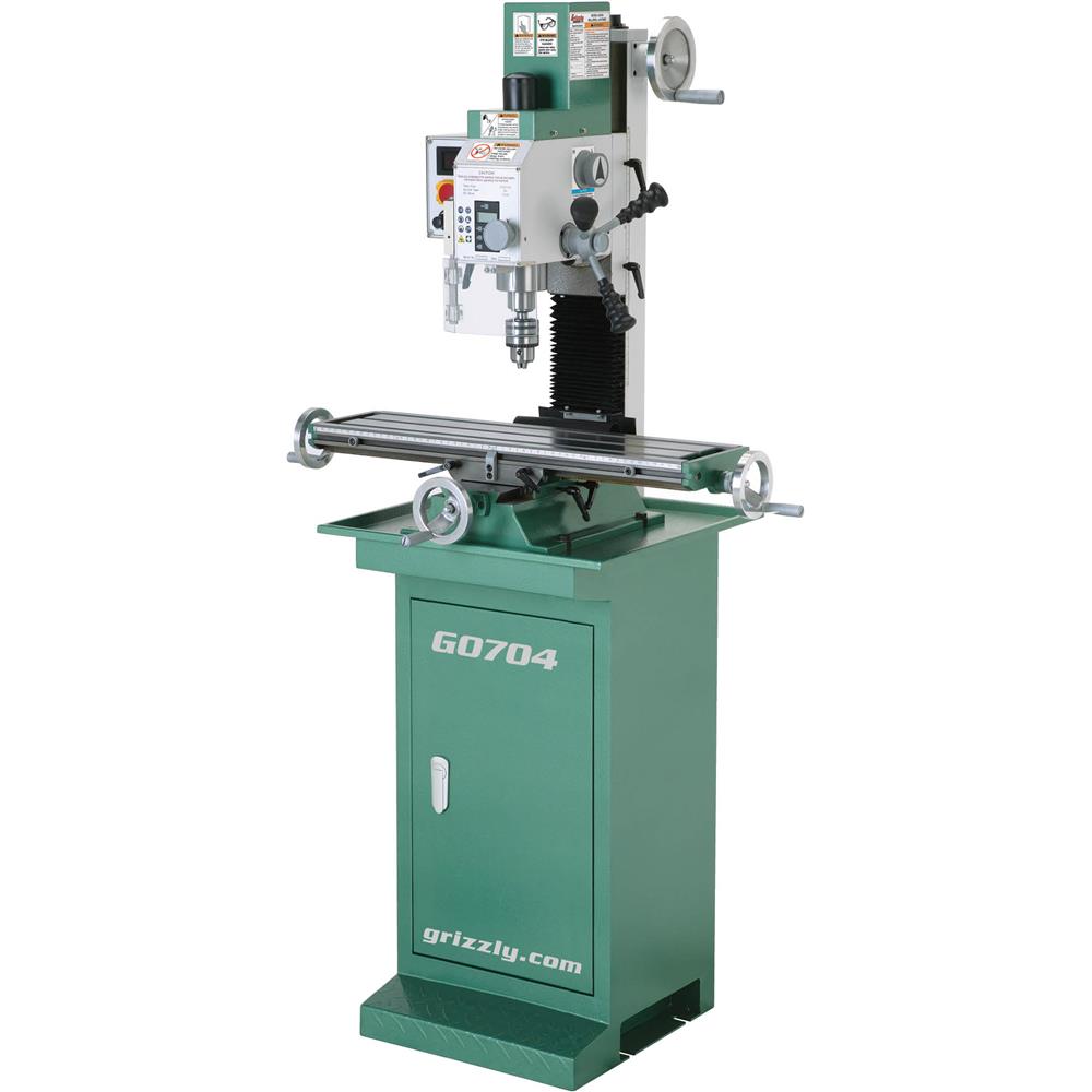 Grizzly G0704 - 7" x 27" 1 HP Mill/Drill with Stand