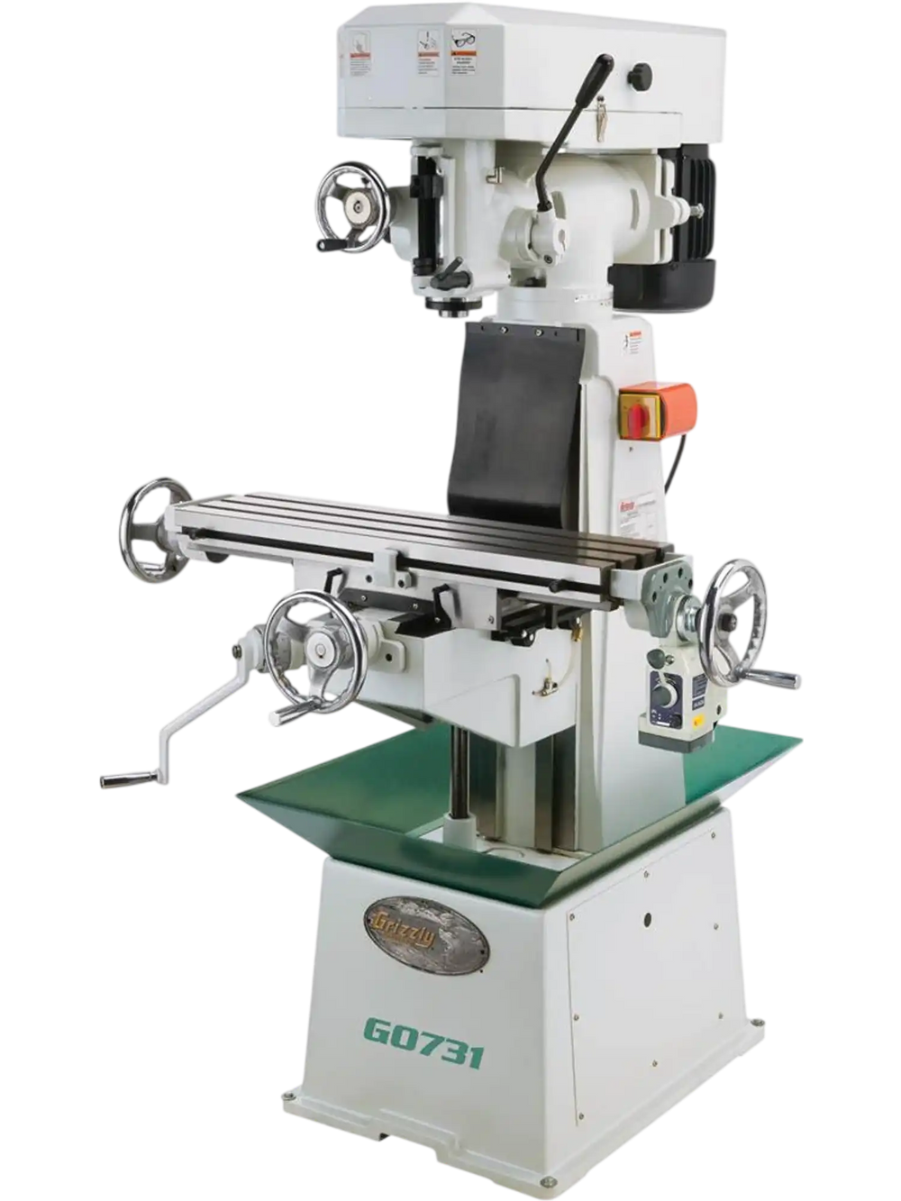 Grizzly G0731 - 8" x 30" 1-1/2 HP Vertical Mill with Power Feed