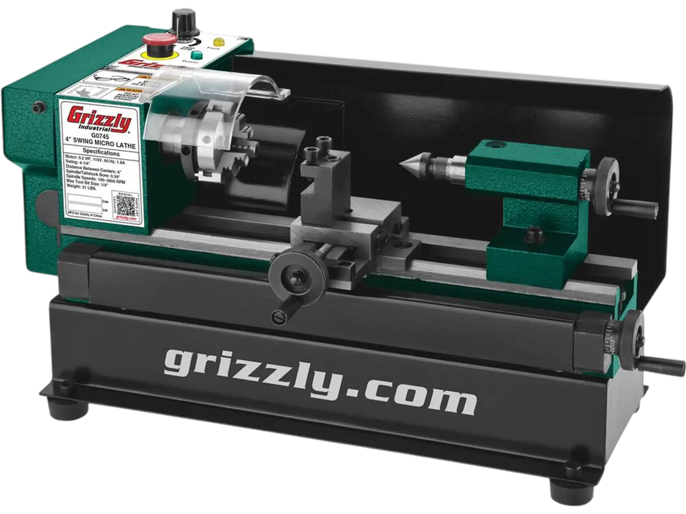 Grizzly G0745 - 4" x 6" Variable-Speed Benchtop Metal Lathe