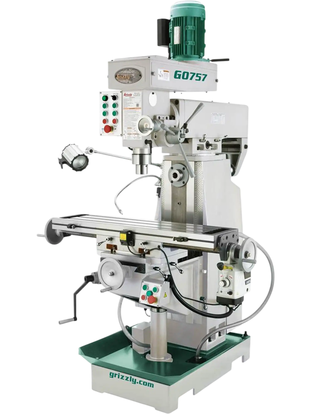 Grizzly G0757 - 9" x 39" 2 HP Horizontal/Vertical Mill with Power Feed