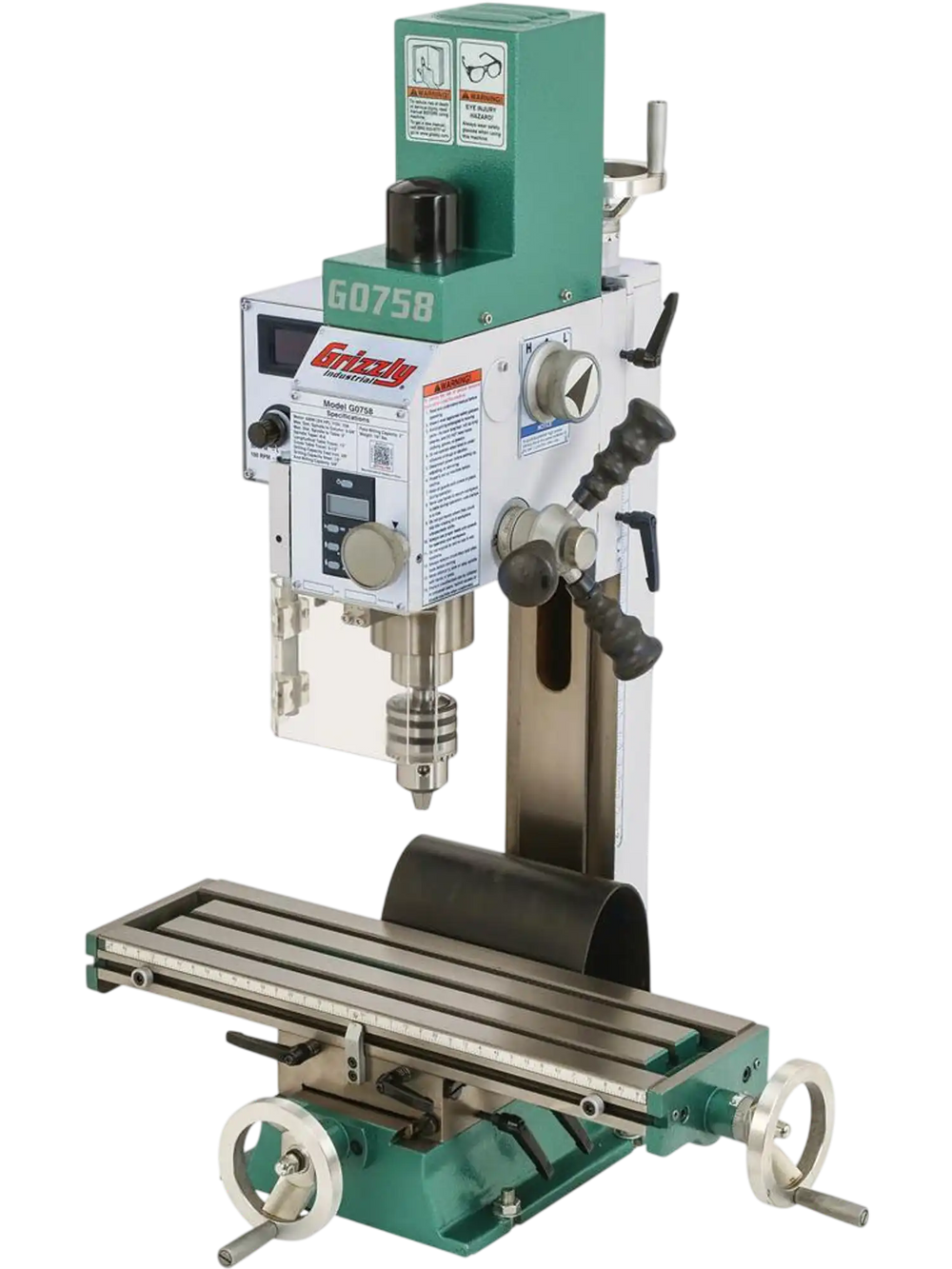 Grizzly G0758 - 6" x 20" 3/4 HP Mill/Drill