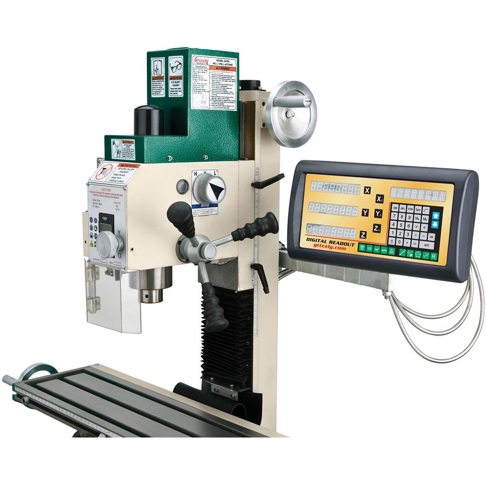 Grizzly G0759 - 7" x 27" 1 HP Mill/Drill w/ Stand & DRO