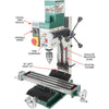Grizzly G0781 - 4" x 18" 3/4 HP Mill/Drill