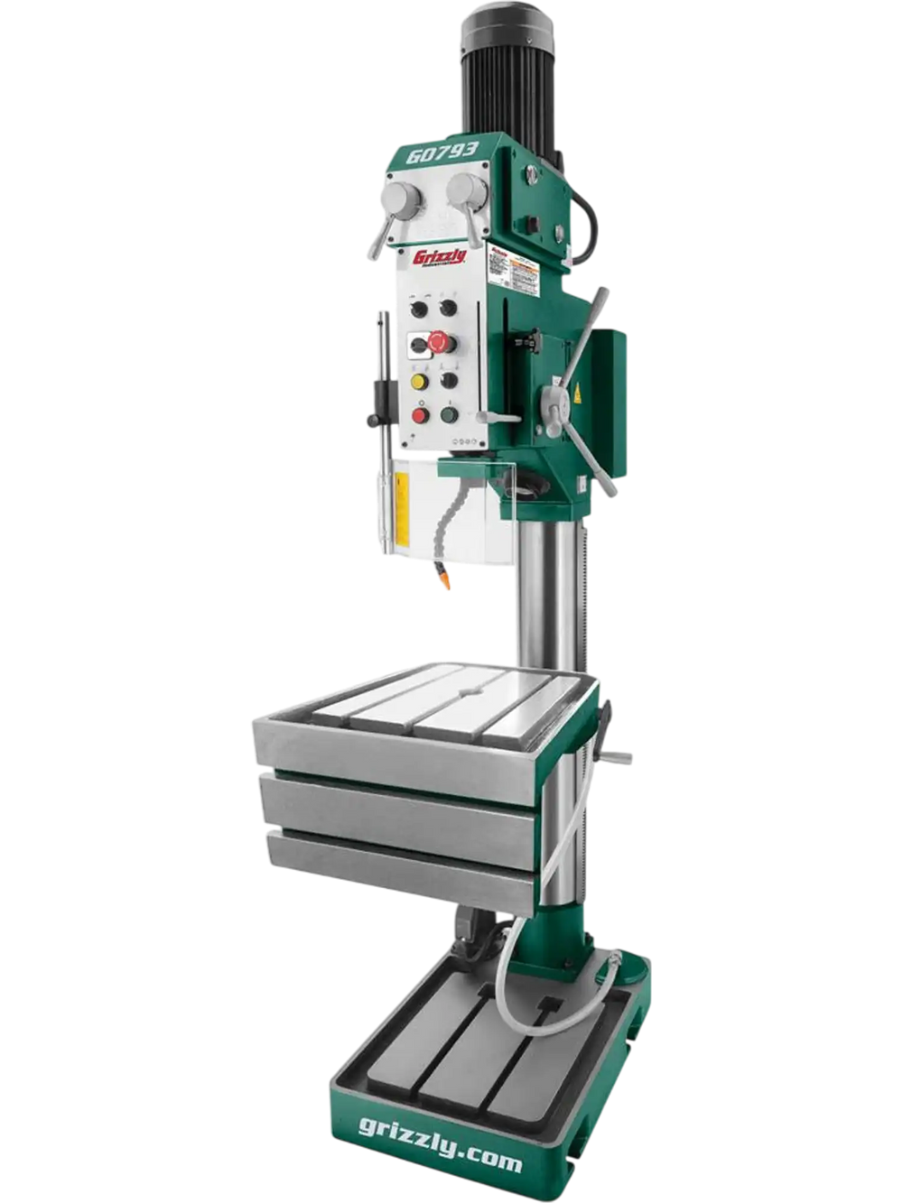 Grizzly G0793 - 27-1/2" Heavy-Duty Gearhead Drill Press, Tapping & L-Table