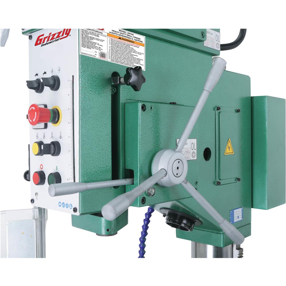 Grizzly G0793 - 27-1/2" Heavy-Duty Gearhead Drill Press, Tapping & L-Table