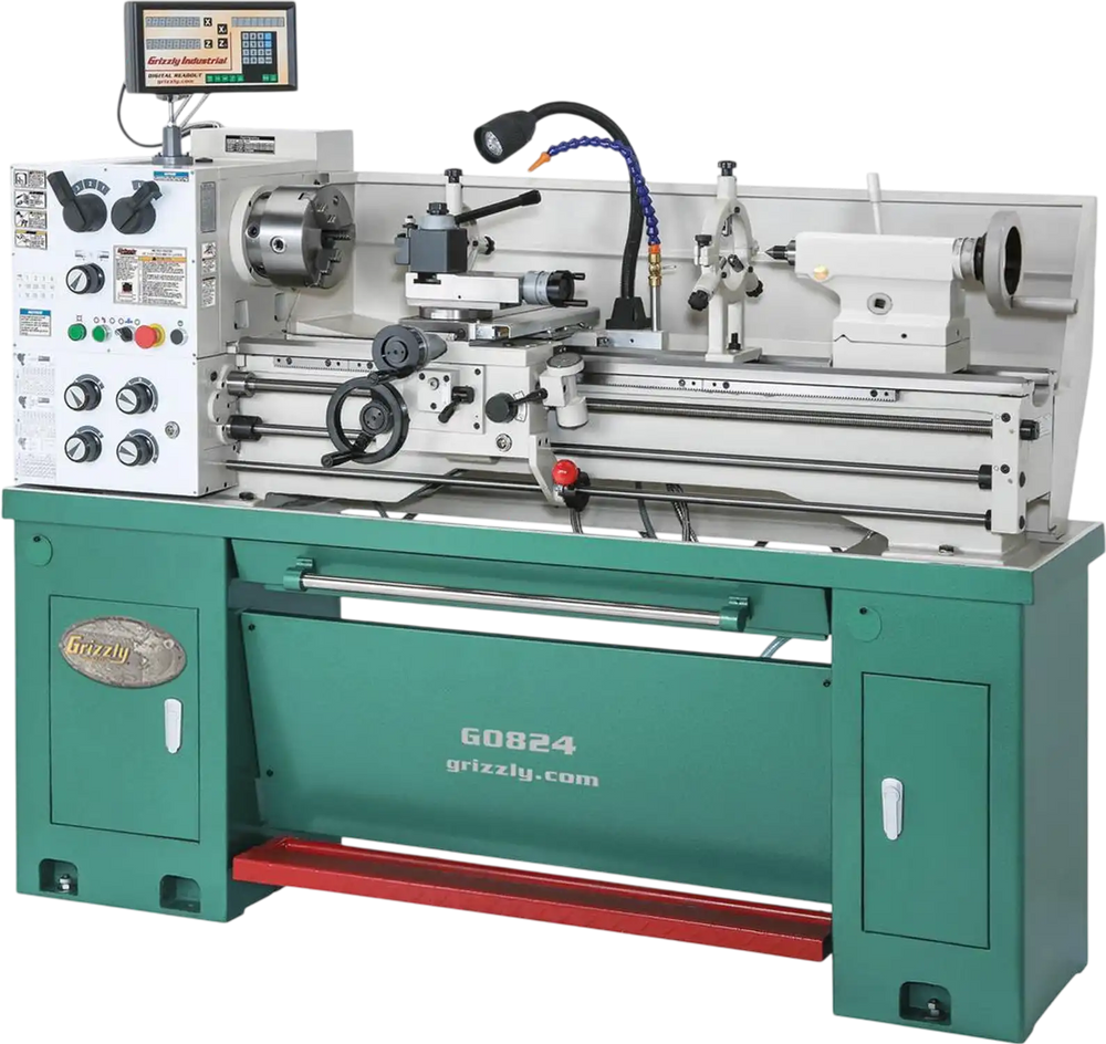 Grizzly G0824 - 14" x 40" 2-1/2 HP Gunsmithing Metal Lathe w/ DRO