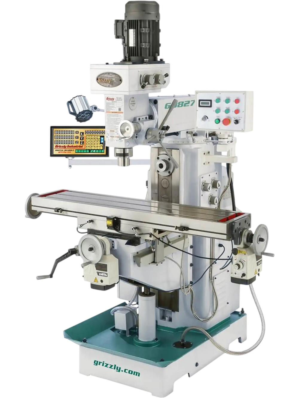 Grizzly G0827 - 11" x 50" 2 HP Horizontal/Vertical Mill with DRO