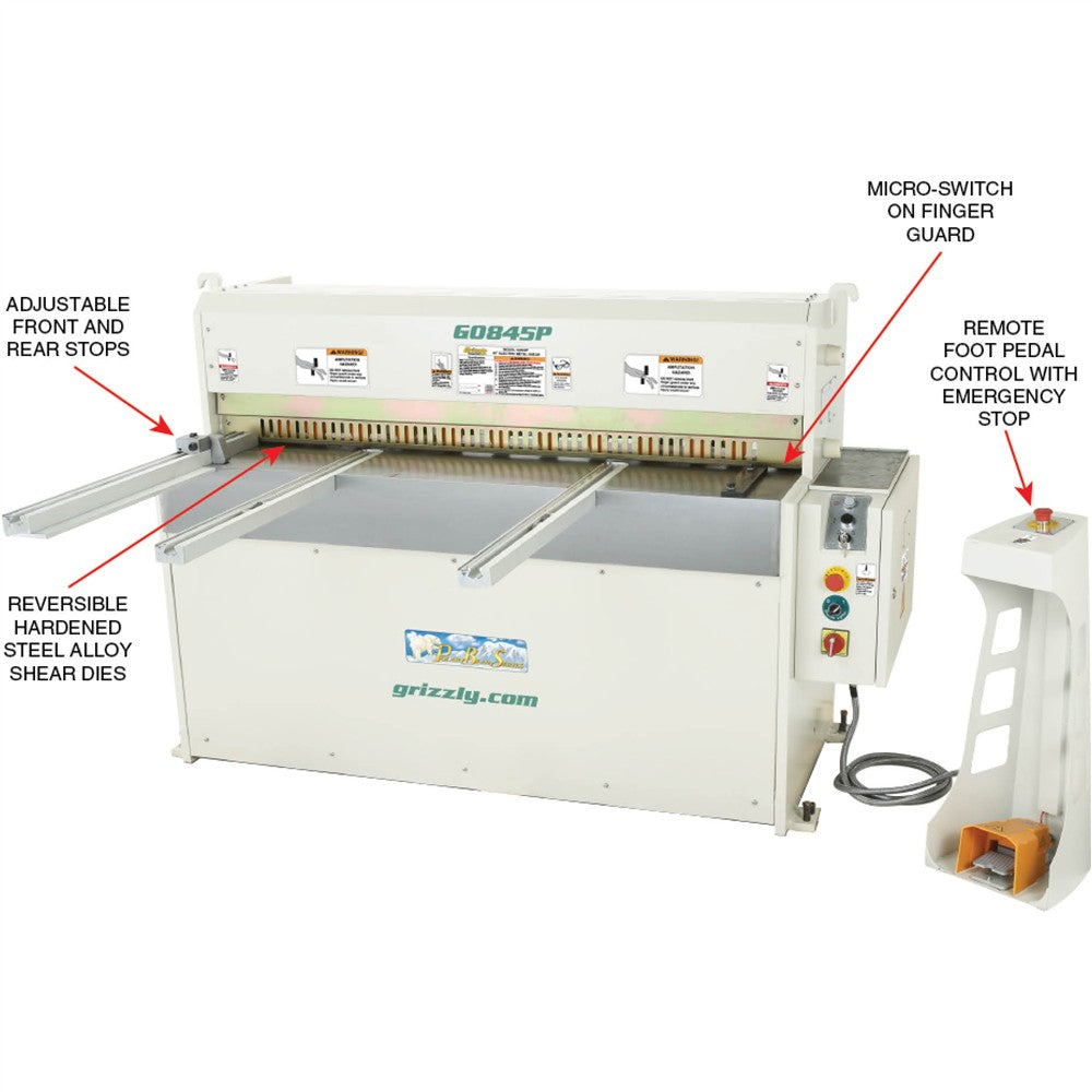 Grizzly G0845P - Heavy-Duty 50" Electric Metal Shear - Polar Bear Series