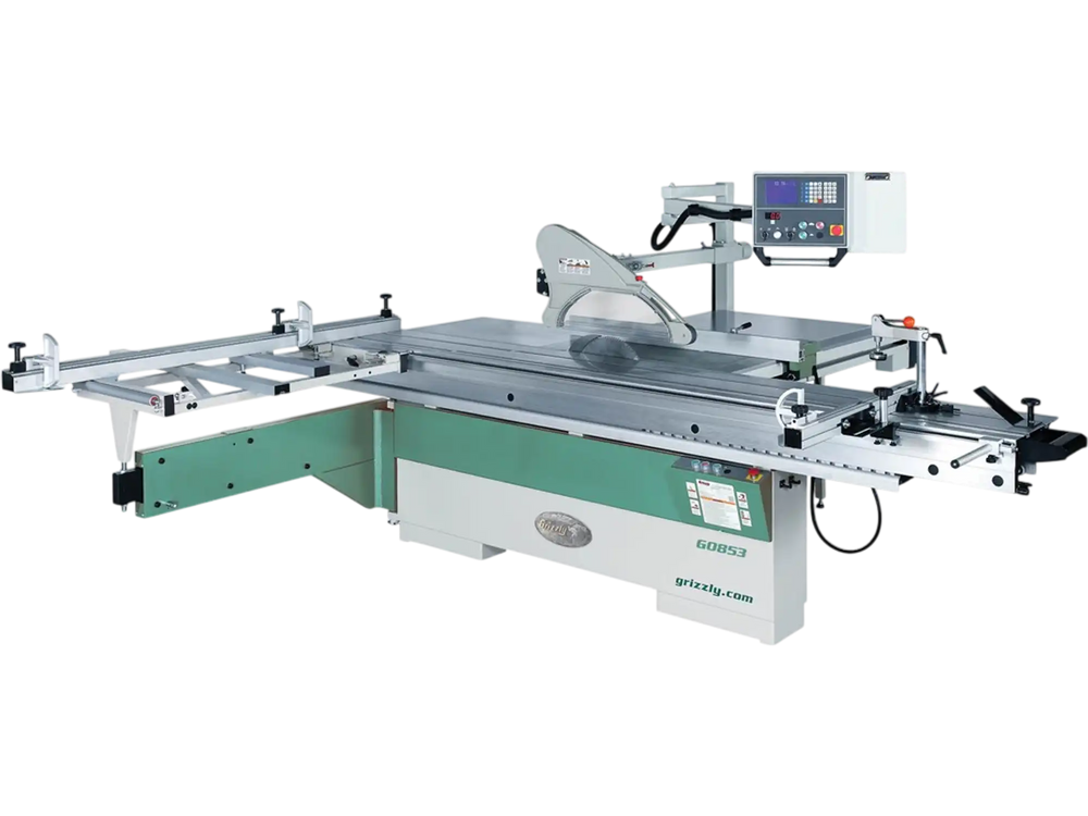 Grizzly G0853 - 14" 10 HP 3-Phase Sliding Table Saw with DRO and CNC Fence