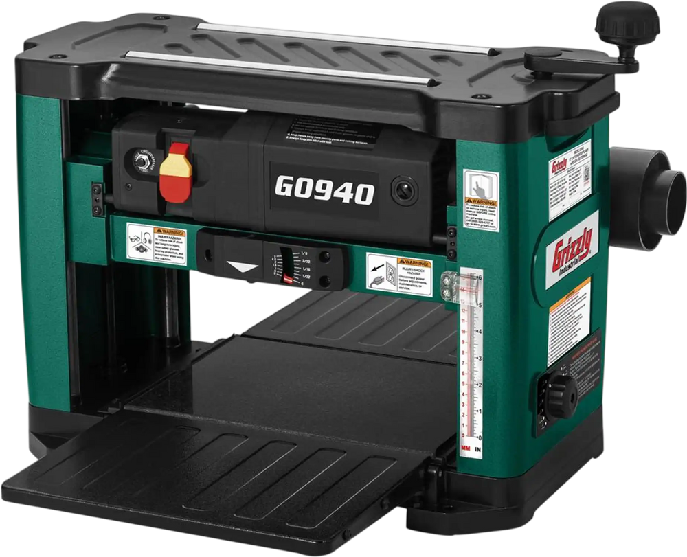 Grizzly G0940 - 13" 2 HP Benchtop Planer w/ Helical Cutterhead