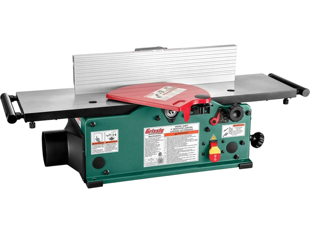 Grizzly G0947 - 8" Benchtop Jointer with Spiral-Type Cutterhead