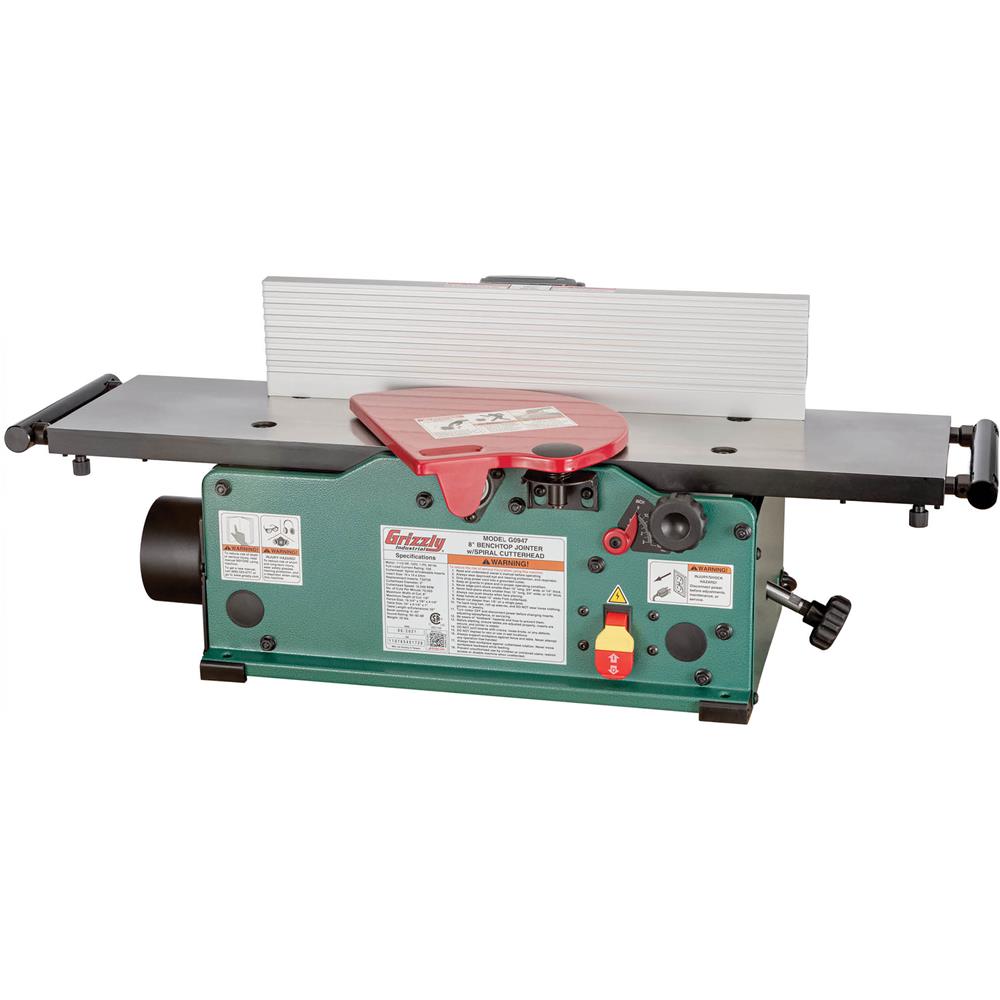 Grizzly G0947 - 8" Benchtop Jointer with Spiral-Type Cutterhead