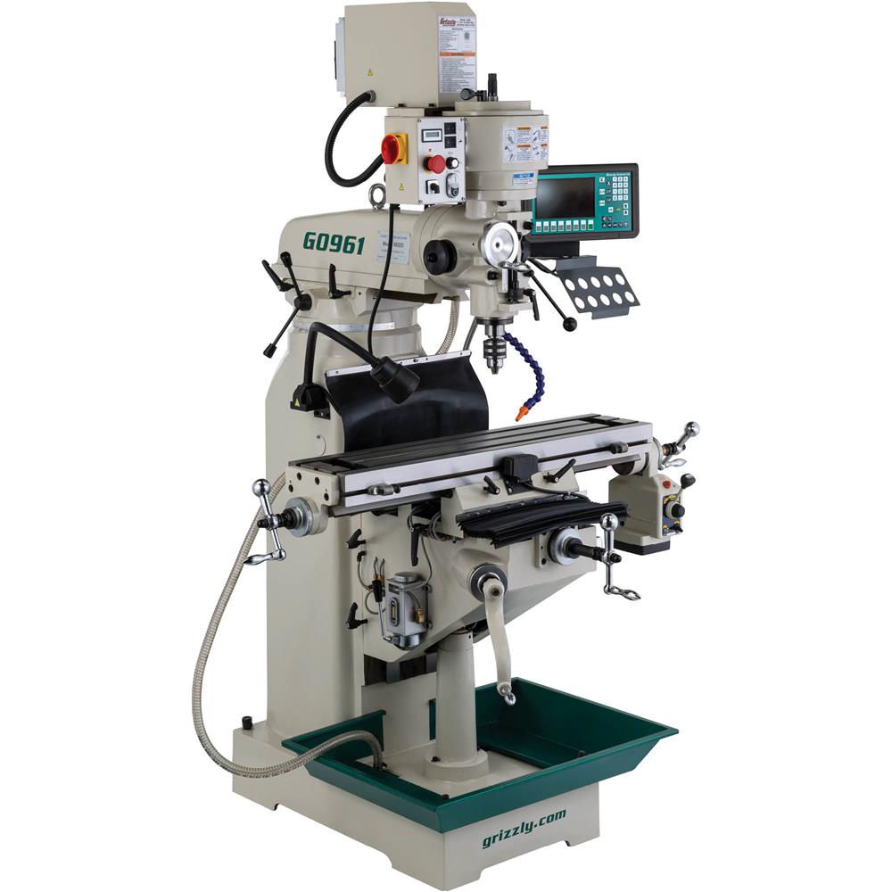 Grizzly G0961 - 8" x 36" Variable-Speed Knee Mill with Power Feed and DRO