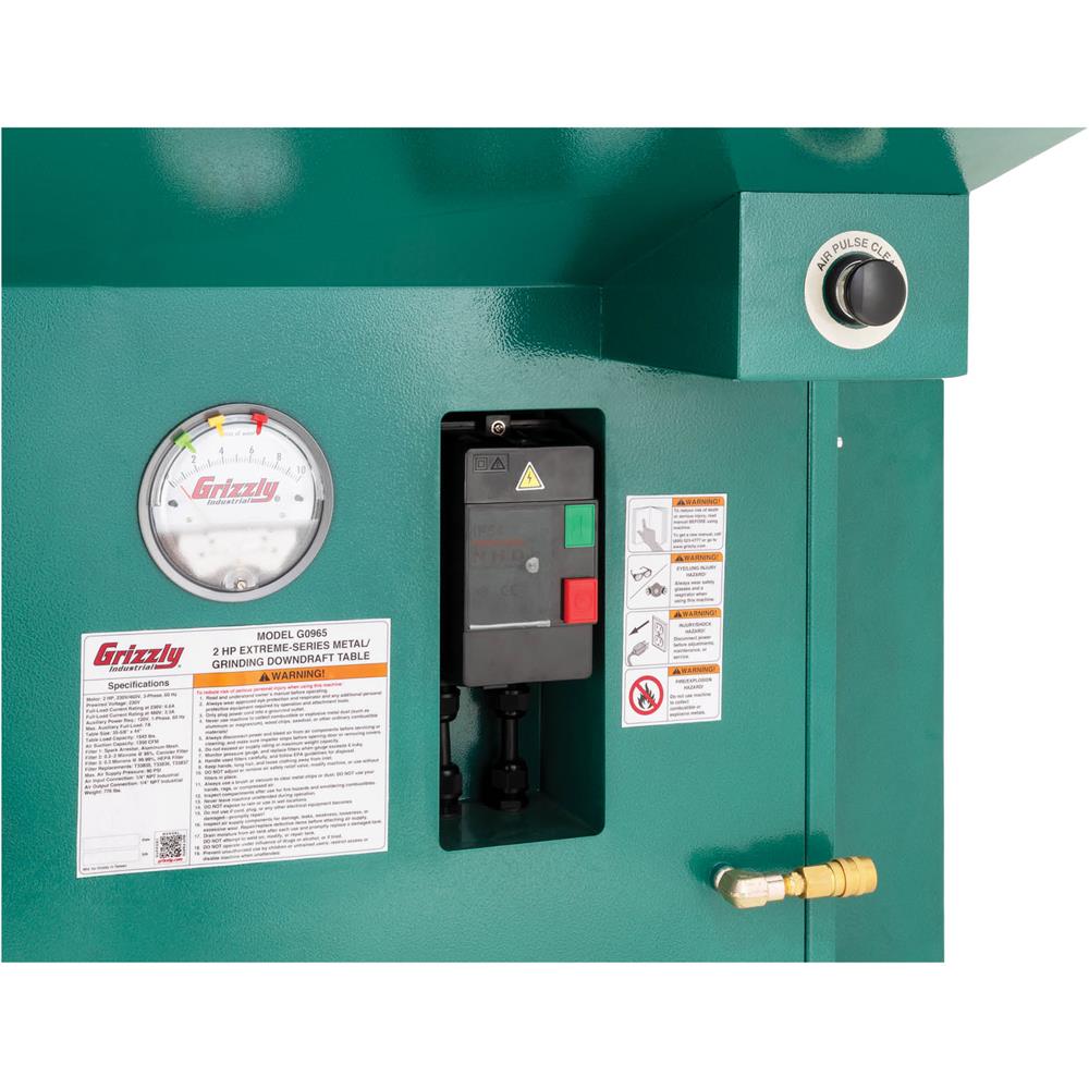 Grizzly G0965 - 2 HP Metalworking Downdraft Table