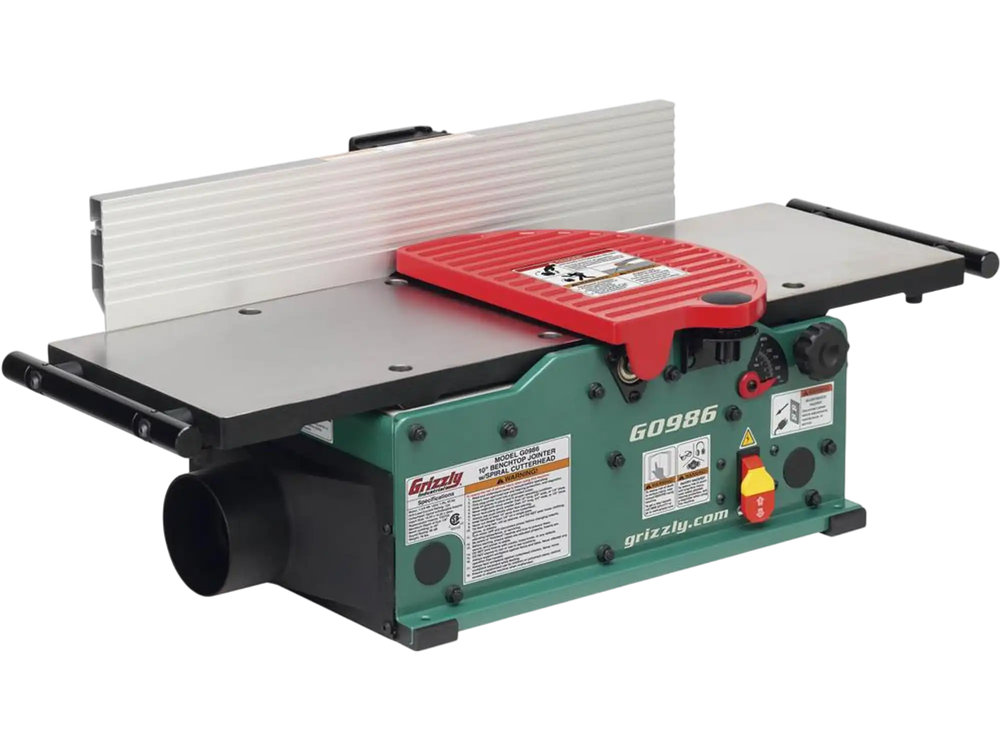 Grizzly G0986 - 10" Benchtop Jointer with Spiral-Type Cutterhead