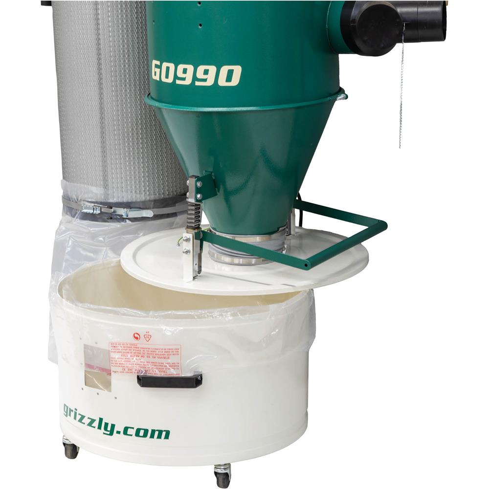 Grizzly G0990 - 1-1/2 HP HEPA Wall-Mount Cyclone Dust Collector