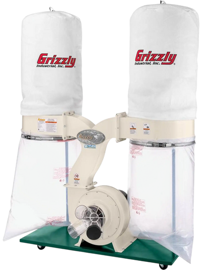 Grizzly G1030Z2P Wood Dust Collector 3 HP Dust Collector with Aluminum Impeller New