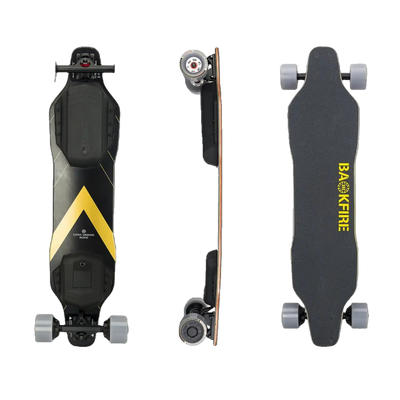 Backfire G2T Super Power Hobbywing Motors 36V 5.0Ah Electric Skateboard Black and Gold New