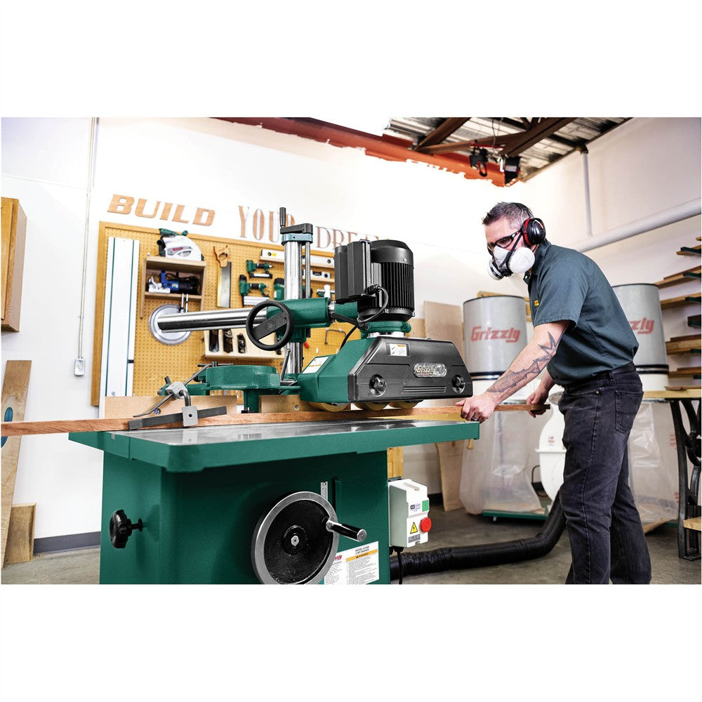 Grizzly G4181 - 1 HP 4-Speed 3-Roller Power Feeder, Single-Phase