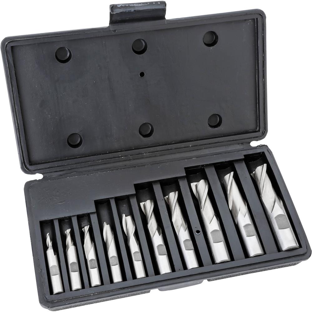 Grizzly G9757 - HSS 2 Flute End Mills, 10 Pc. Set
