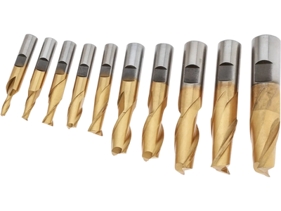 Grizzly G9761 Square Ends HSS TiN Coated 2 Flute End Mills 10 pc Set New