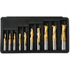 Grizzly G9761 - HSS TiN Coated 2 Flute End Mills, 10 pc. Set