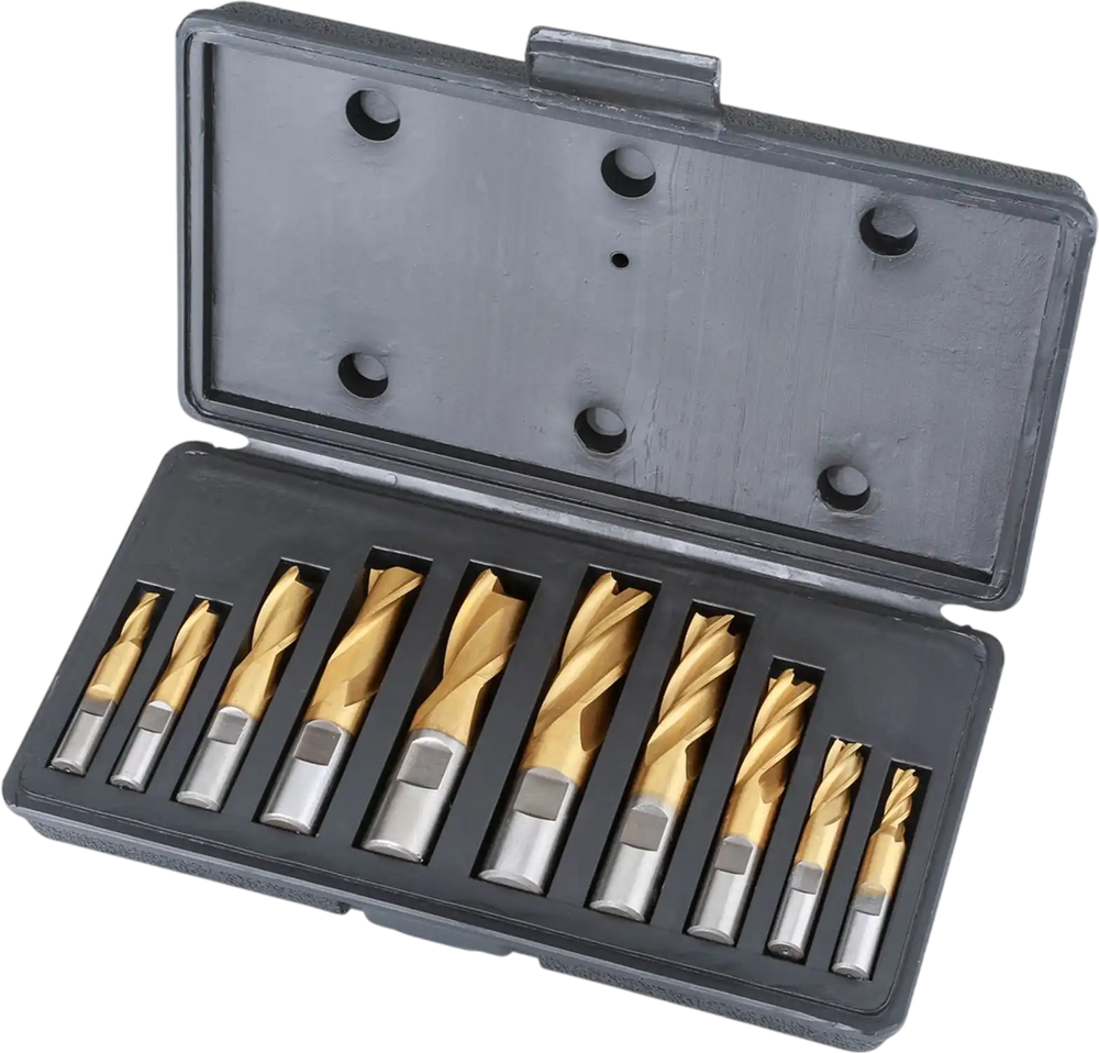 Grizzly G9763 - HSS TiN Coated 2 and 4 Flute End Mills, 10 pc. Set