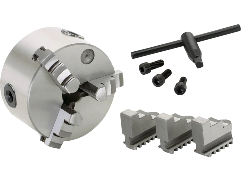 Grizzly G9829 - 4" 3-Jaw Plain Back Scroll Chuck