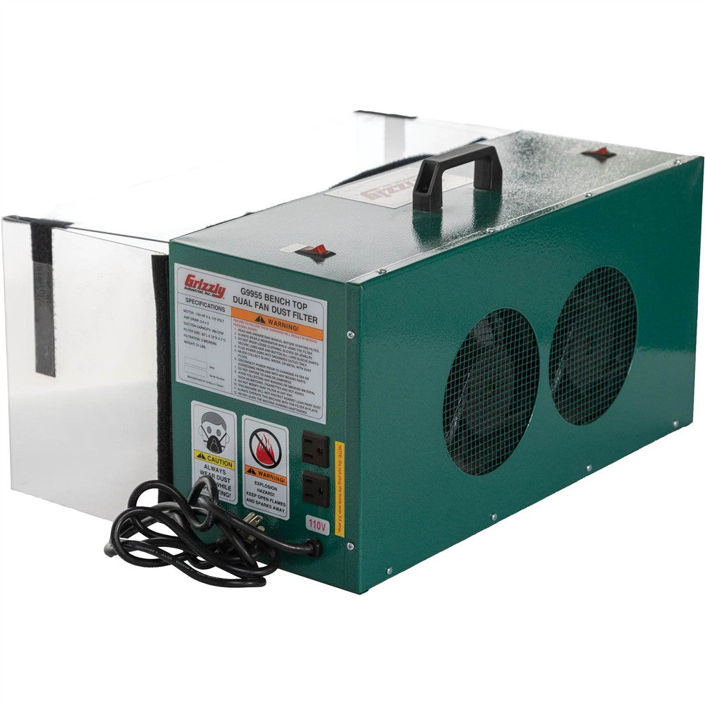 Grizzly G9955 - Benchtop Dual Fan Air Filter
