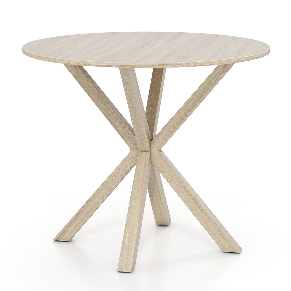 36 Inch Wood Dining Table with Intersecting Pedestal Base for 2-4 People-Gray - Gallery View 1 of 1