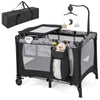 Multi-Functional Baby Playpen with Mattress and Removable Changing Table-Gray - Gallery View 1 of 10