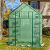 Portable 4 tier walk-in greenhouse with 8 shelves, featuring a rust-resistant design for optimal plant growth.