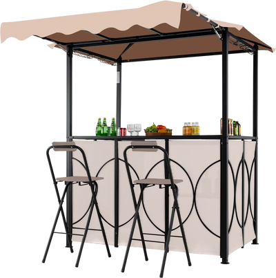 Costway 3-Piece Outdoor BBQ Grill Gazebo Canopy Awning Double-Tier Soft Top 457639218 New