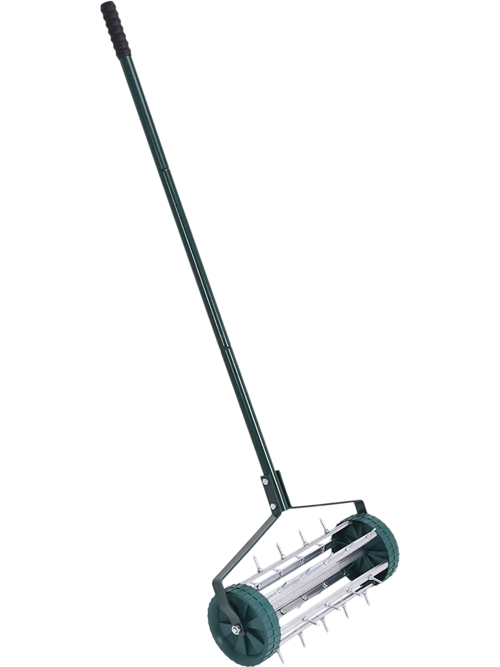 18 Inch Rolling Lawn Aerator with Anti-slip Handle and Tine Spikes
