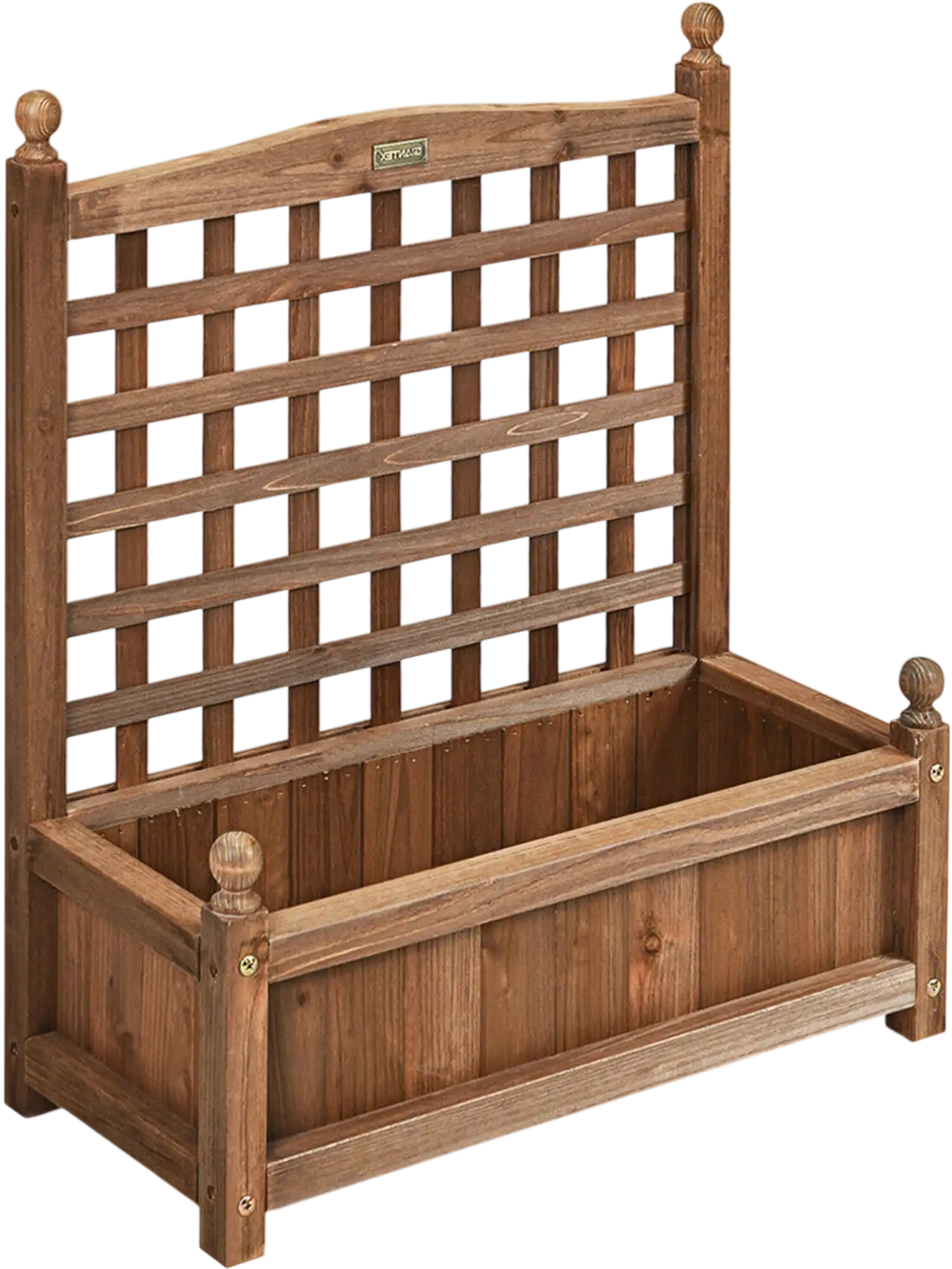 Wood Planter Box with Trellis Weather-resistant Outdoor